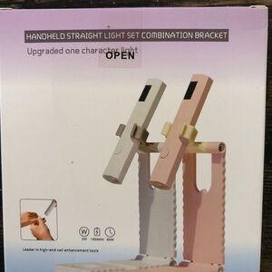 Pink and White Handheld Straight Light Set